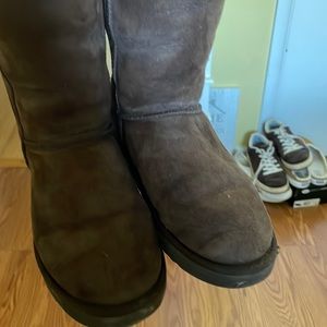 UGGs in dark brown. Size 10. Good shape!